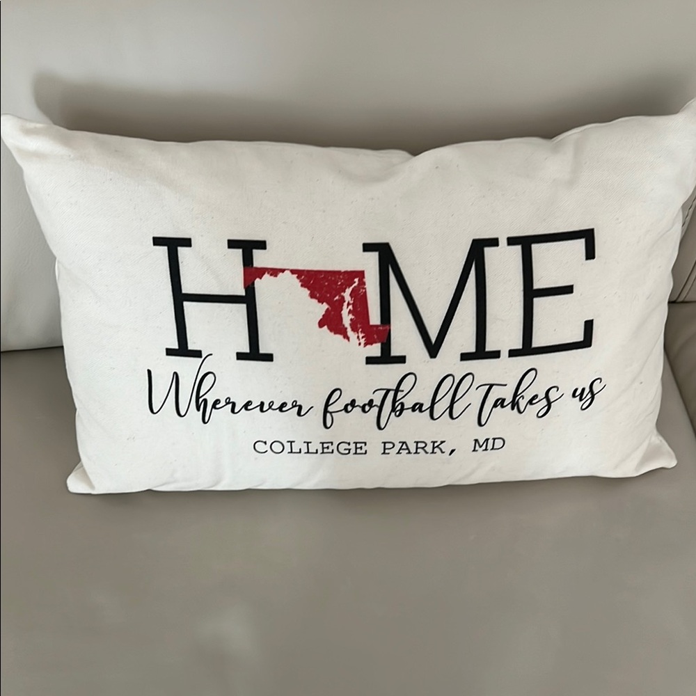 Home Football Pillow with Maryland Design